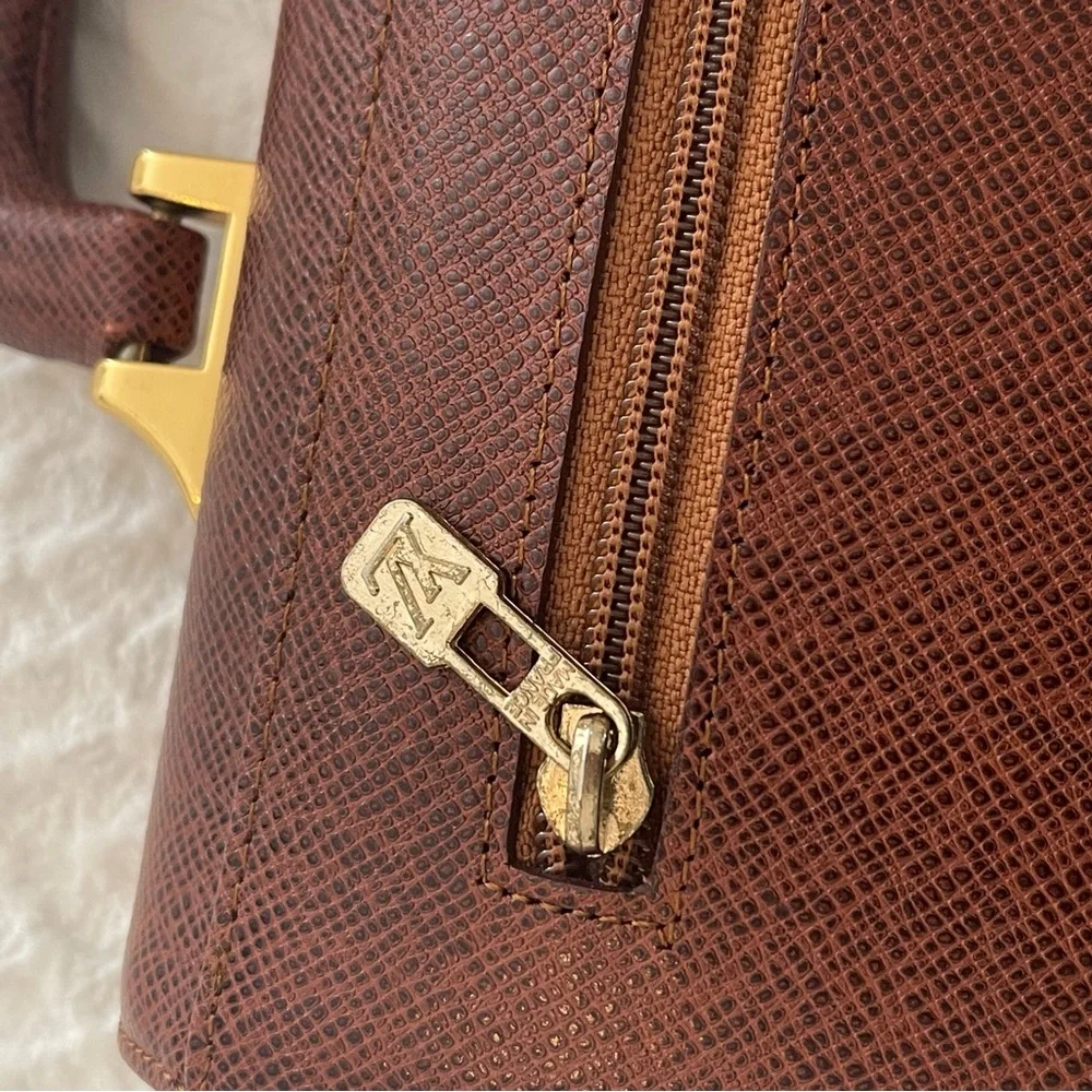 Elegant Brown Mini Briefcase Bag